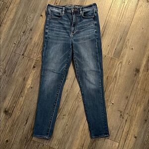 American Eagle Outfitters Blue Skinny Jeans High-Rise Tapered